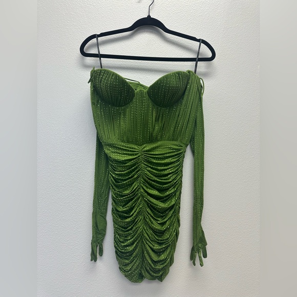 Embellished ruched jersey minidress - Picture 7 of 10